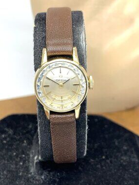 Omega De Ville Women's Watch Swiss Mechanical Vintage 1964 Brown Leather 19mm